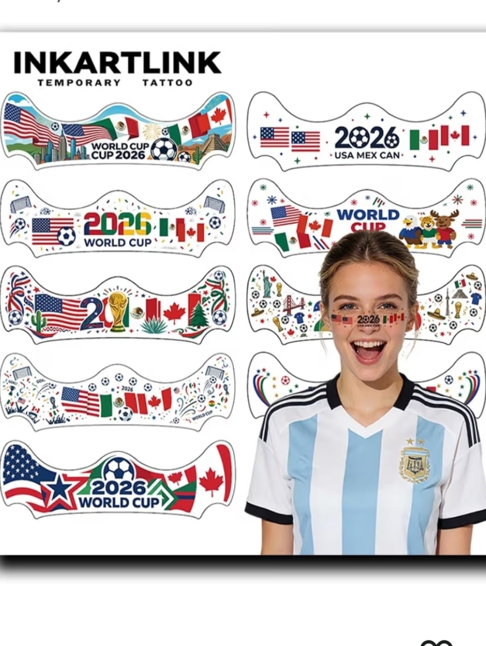 2026 World Cup Face Tattoos